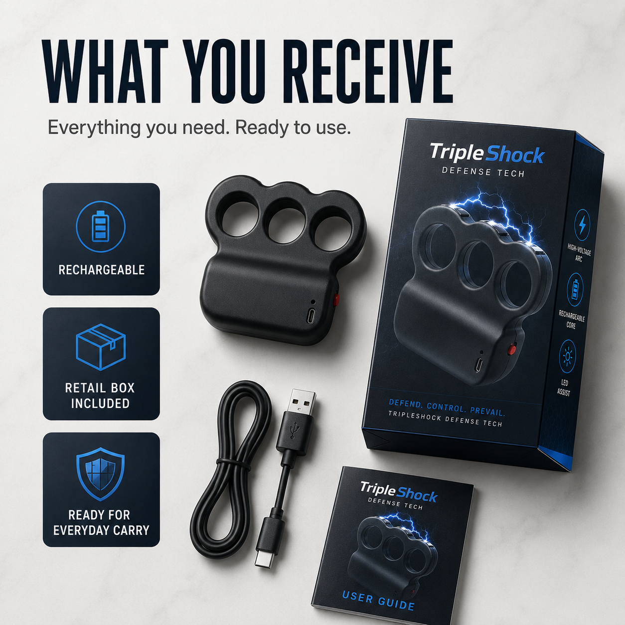 🔥Last Day Sale 50% OFF💥2026 TripleShock Stun Device – Powerful Personal Defense & Deterrent Protection
