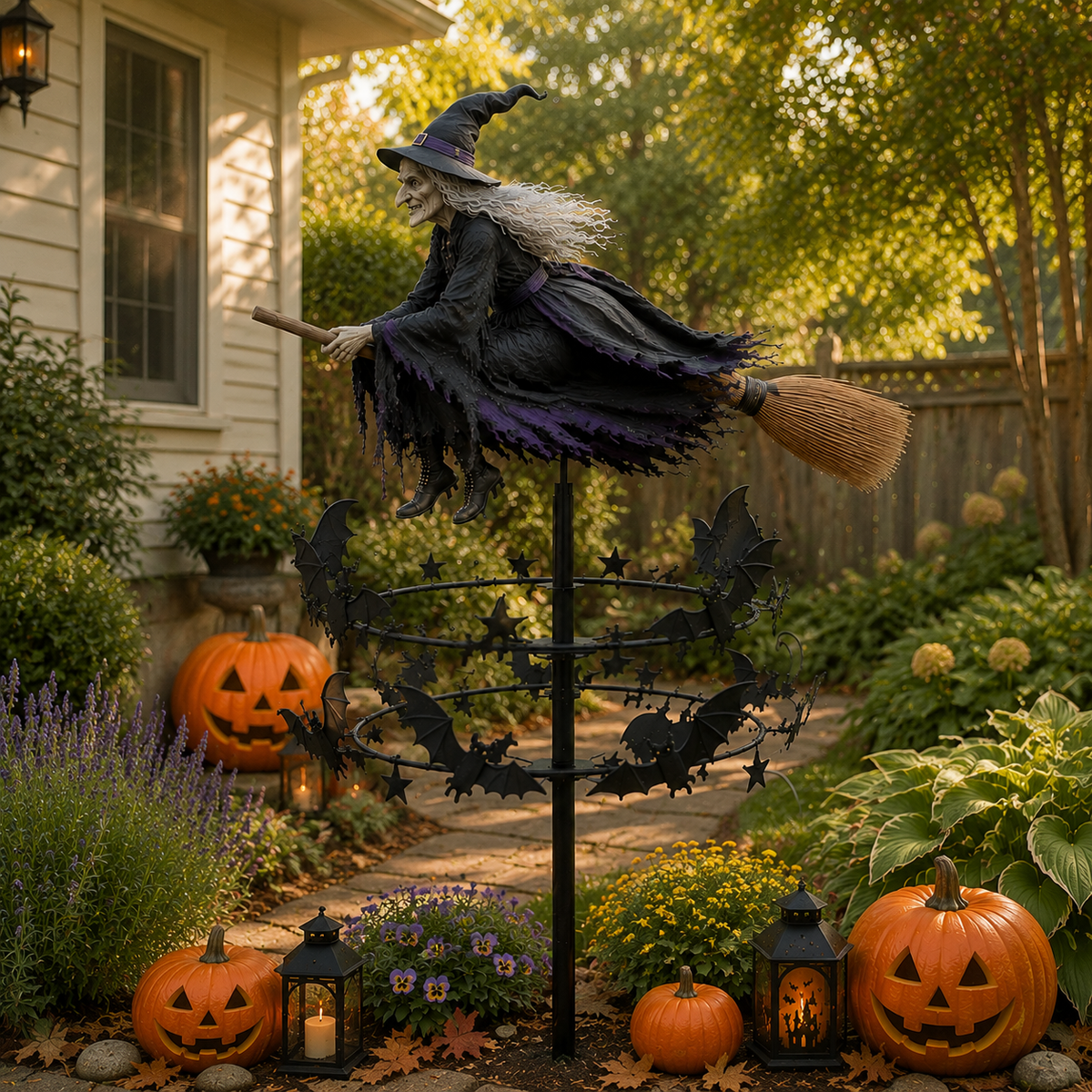 🔥50% Off Last Day -Halloween Early Bird Special🧙♀️ The Enchanted Witch Garden Wind Spinner