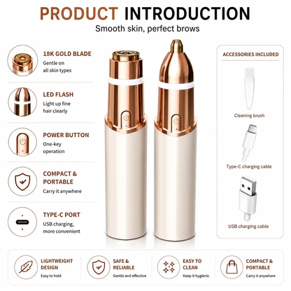 💥 LAST DAY 50% OFF✨ 2-in-1 Women’s Facial & Eyebrow Trimmer – Painless & Rechargeable