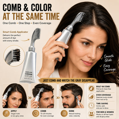🔥Last Day Sale 50% OFF| Instant Gray Coverage Hair Dye Comb for Men & Women