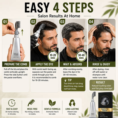 🔥Last Day Sale 50% OFF| Instant Gray Coverage Hair Dye Comb for Men & Women
