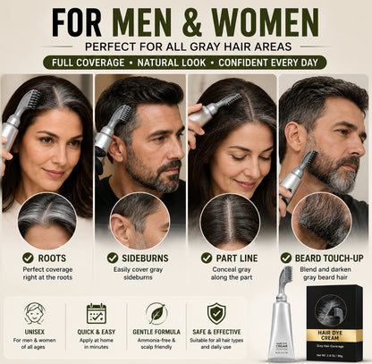 🔥Last Day Sale 50% OFF| Instant Gray Coverage Hair Dye Comb for Men & Women