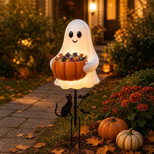🔥Last Day Sale 50%👻 Halloween Ghost Candy Holder Garden Stake