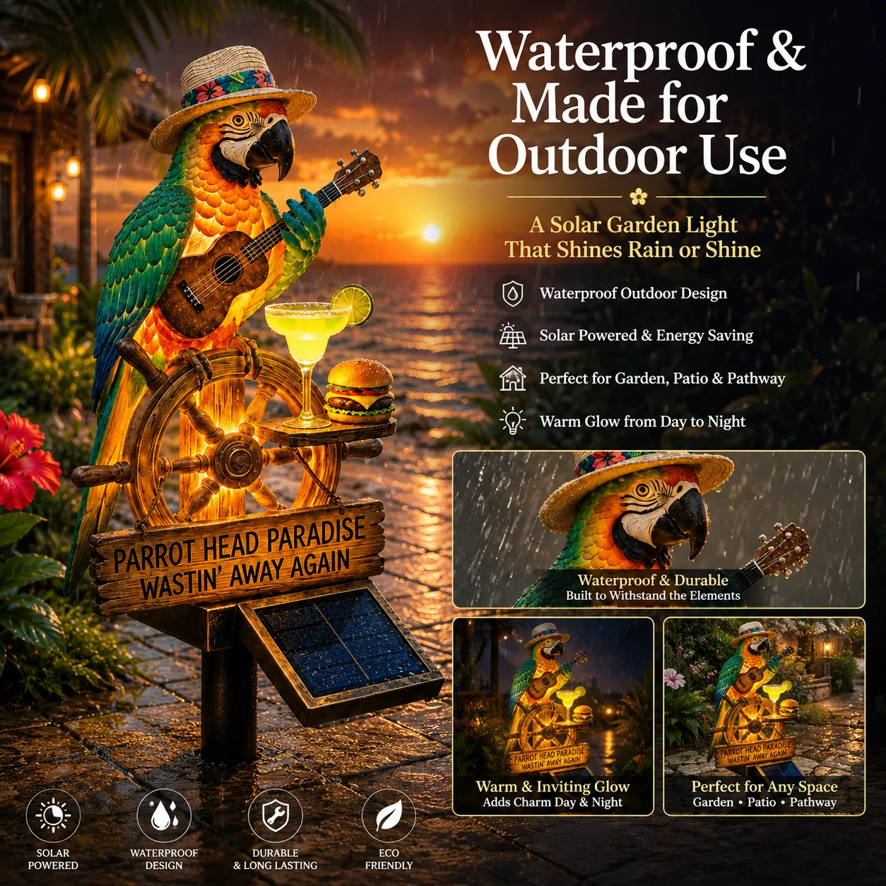 🔥Last Day Sale 50% OFF🌴 Solar-Powered Parrot Garden Light