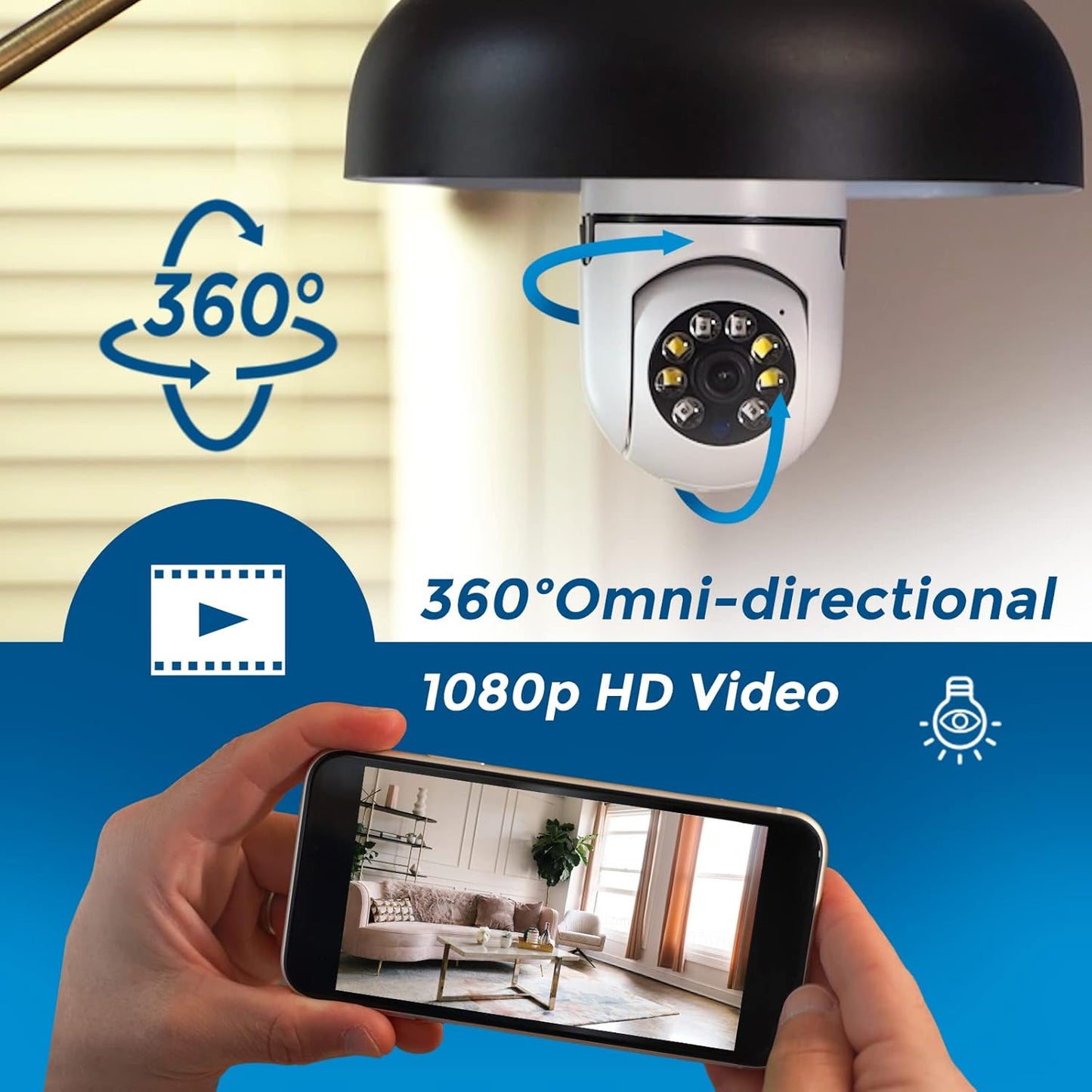 🔥Last Day Sale 50% OFF✅Light Bulb Security Camera — Screws Into Any Standard Light Bulb Socket