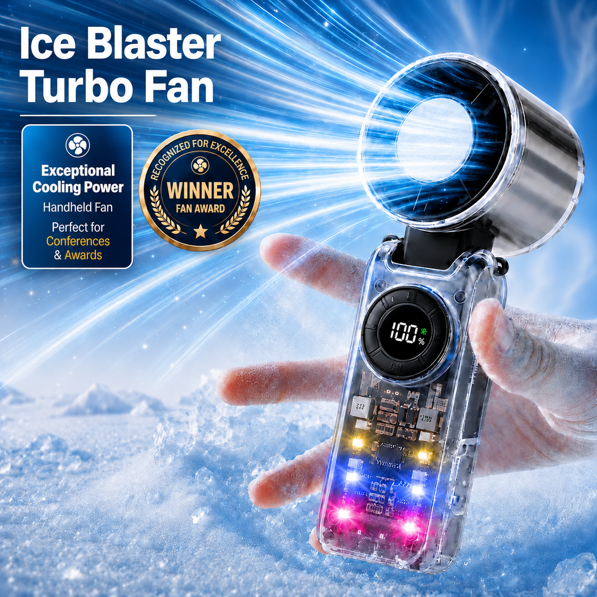 LAST DAY 70% OFF❄️High Speed Folding Cooling Fan Powerful Semiconductor Handheld Turbine Fan