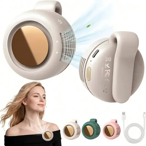 LAST DAY 50% OFF❄️Portable Bladeless Clip-On Fan – Quiet Mini USB Fan with 3 Speed Settings, Rechargeable and Adjustable for Travel, Office, Sports, and Outdoor Activities