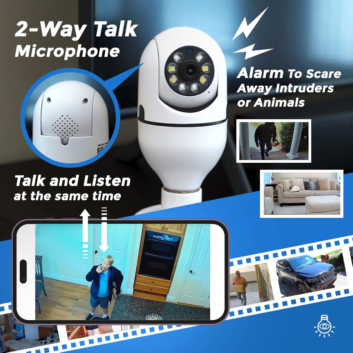 🔥Last Day Sale 50% OFF✅Light Bulb Security Camera — Screws Into Any Standard Light Bulb Socket