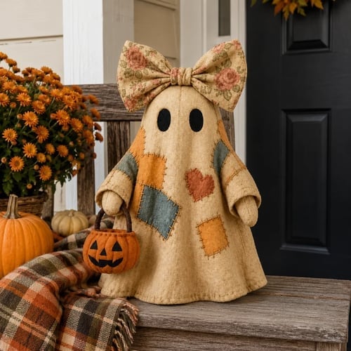 🔥Last Day 50% OFF 👻🎁[Halloween Gifts] Lighted Vintage Patchwork Ghost