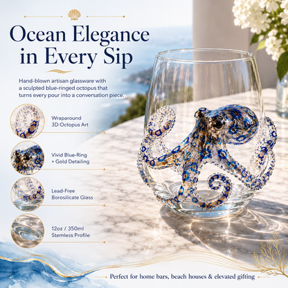 🔥Last Day 49% OFF-🌊Artisanal Blue Ringed Octopus Glassware