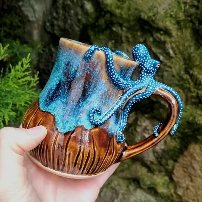 🔥Last Day Sale 50% OFF🔥Tentacle Tales Mug – Limited Handmade Octopus Ceramic Coffee Cup