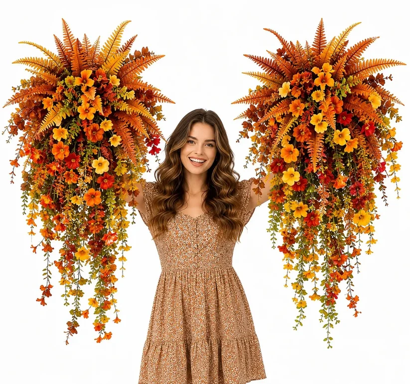🔥 Fall Early Bird Sale | 50% OFF🍂ARTIFICIAL FALL HARVEST HANGING BASKET - AUTUMN PORCH & DOOR DECORATION