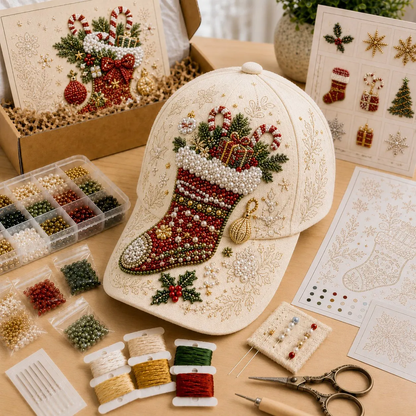 LAST DAY 50% OFF🎅🎁 Premium Christmas Beaded Hat DIY Kit