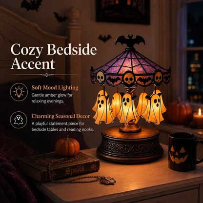 🔥Last Day 50% OFF👻 Ghost Carousel Night Light – Add Magical Halloween Glow to Your Room 🎃