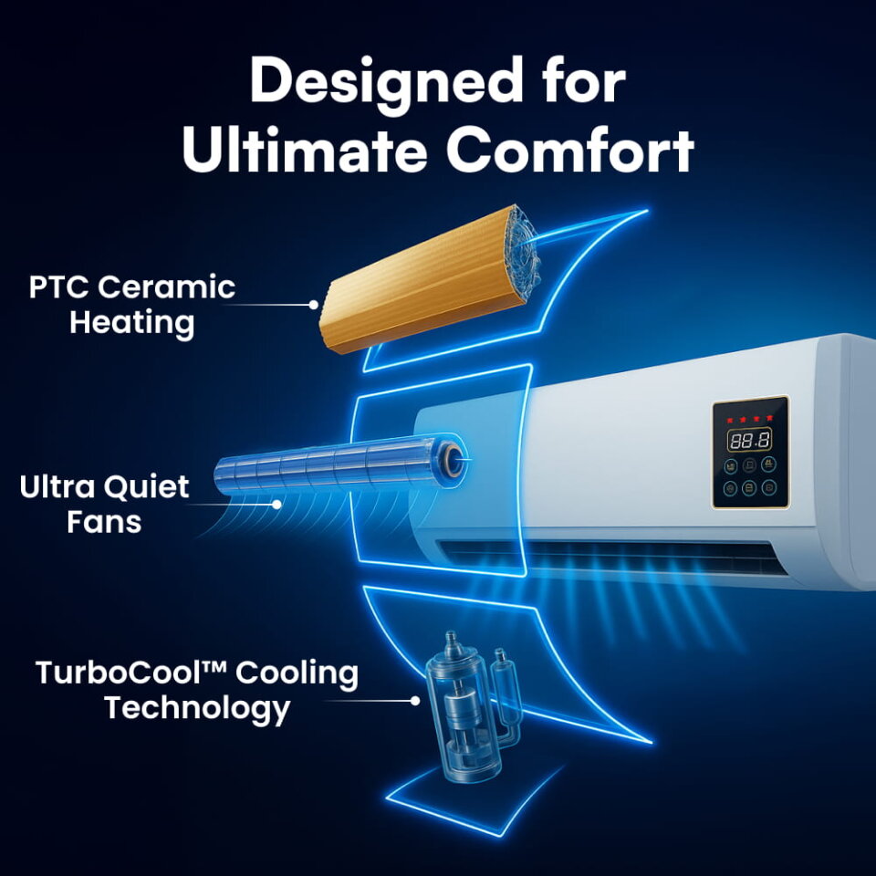 LAST DAY 50% OFF❄️🔥 2-in-1 Wall-Mounted Heater & Air Cooler | Fast Cooling & Heating for Any Room
