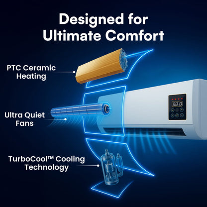 LAST DAY 50% OFF❄️🔥 2-in-1 Wall-Mounted Heater & Air Cooler | Fast Cooling & Heating for Any Room