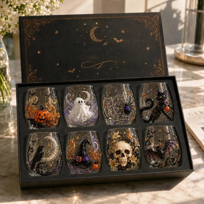 🔥LAST DAY 50% OFF-🎃 3D Halloween Glass Cups | Perfect for Parties & Cozy Fall Home Bars