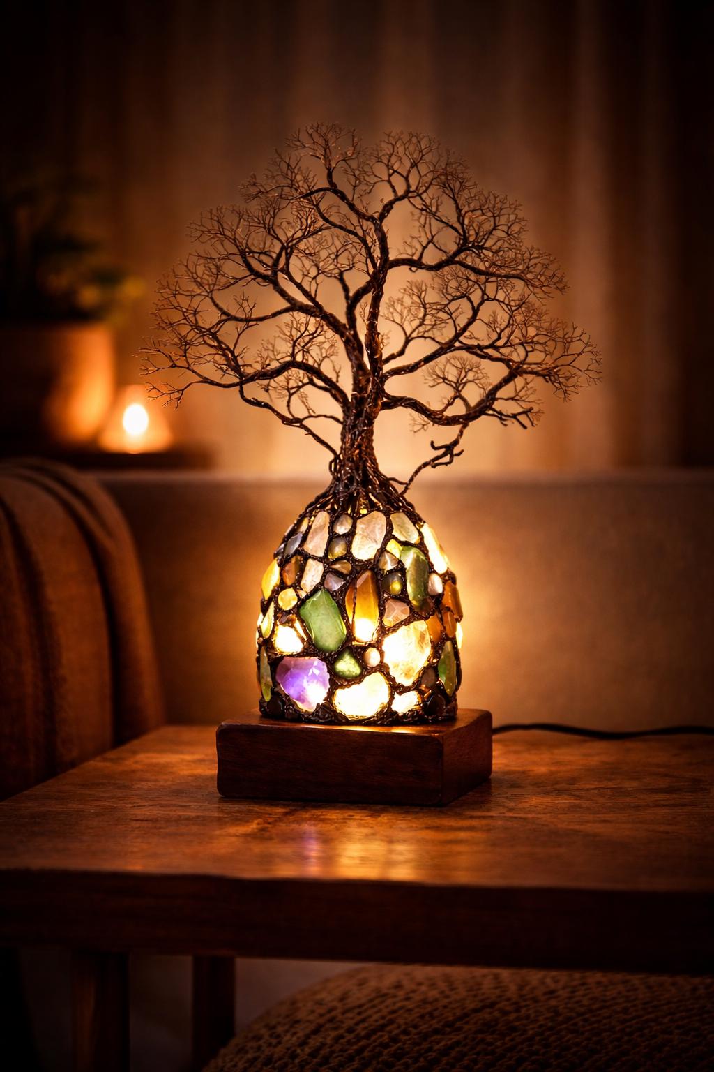 🔥Last Day Sale 50%✨ Bring Positive Energy & Peace Into Your Home With This Stunning Crystal Tree Lamp