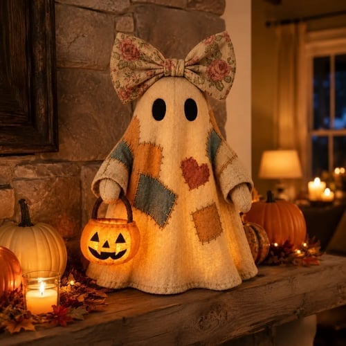 🔥Last Day 50% OFF 👻🎁[Halloween Gifts] Lighted Vintage Patchwork Ghost