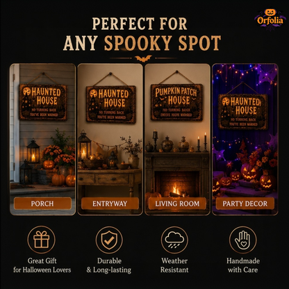 🔥Halloween Early Bird Offer: 50% off 🎃Glowing Handmade Solid Wood Halloween Sign