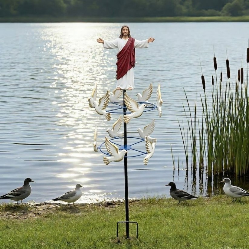 🔥Last Day 50% OFF🕊The Divine Jesus & Holy Dove Garden Wind Spinner