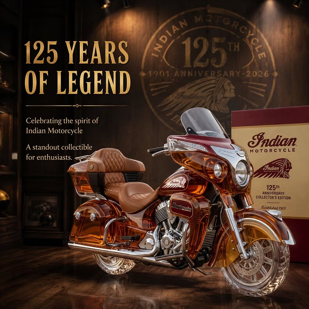 🔥Last Day 50% OFF🥃Indian Motorcycle Roadmaster 125th Anniversary Collectors Edition Whiskey Bottle