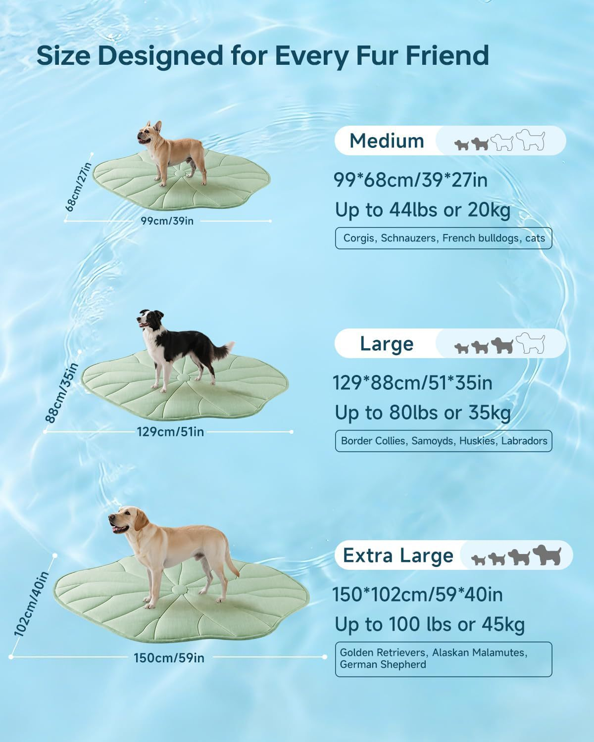 🔥Last Day Sale 50%🐶Reversible Lotus Leaf Shape Pet Cooling Mat