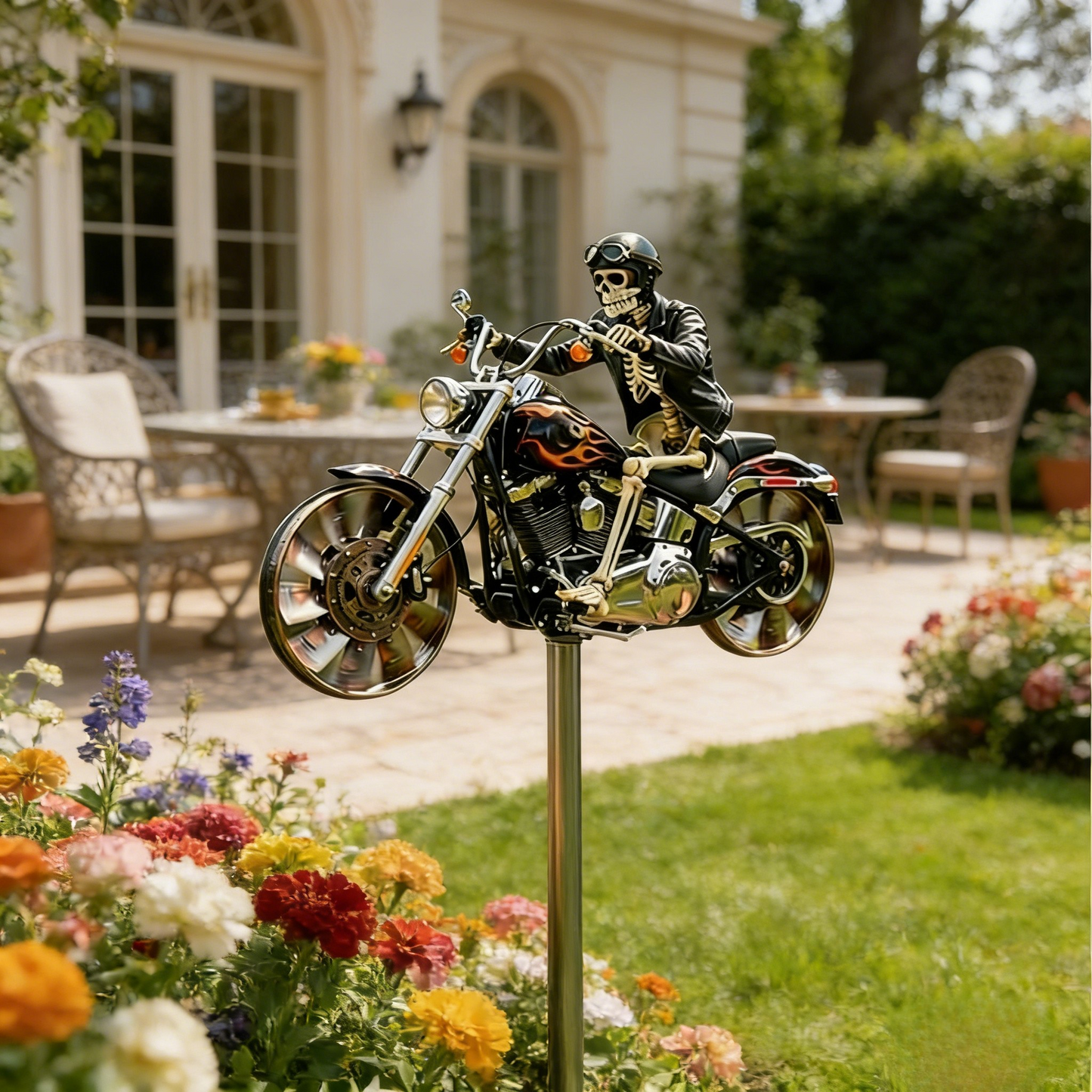🔥Last Day Sale 50%💀Skeleton Biker Motorcycle Wind Spinner 🦾🏍️