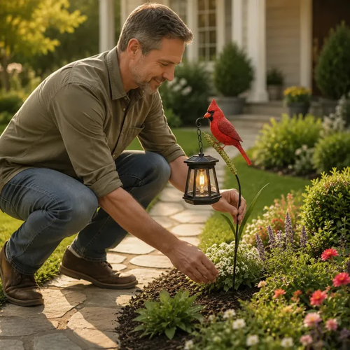 💥 LAST DAY 50% OFF🐦Cardinal Solar Light—A Beautiful Garden Light That Feels Full of Life