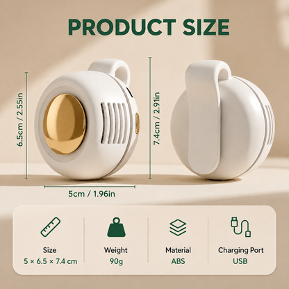 LAST DAY 50% OFF❄️Portable Bladeless Clip-On Fan – Quiet Mini USB Fan with 3 Speed Settings, Rechargeable and Adjustable for Travel, Office, Sports, and Outdoor Activities