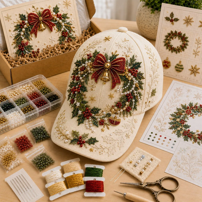 LAST DAY 50% OFF🎅🎁 Premium Christmas Beaded Hat DIY Kit
