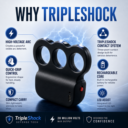 🔥Last Day Sale 50% OFF💥2026 TripleShock Stun Device – Powerful Personal Defense & Deterrent Protection