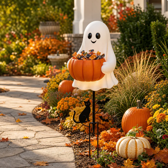 🔥Last Day Sale 50%👻 Halloween Ghost Candy Holder Garden Stake