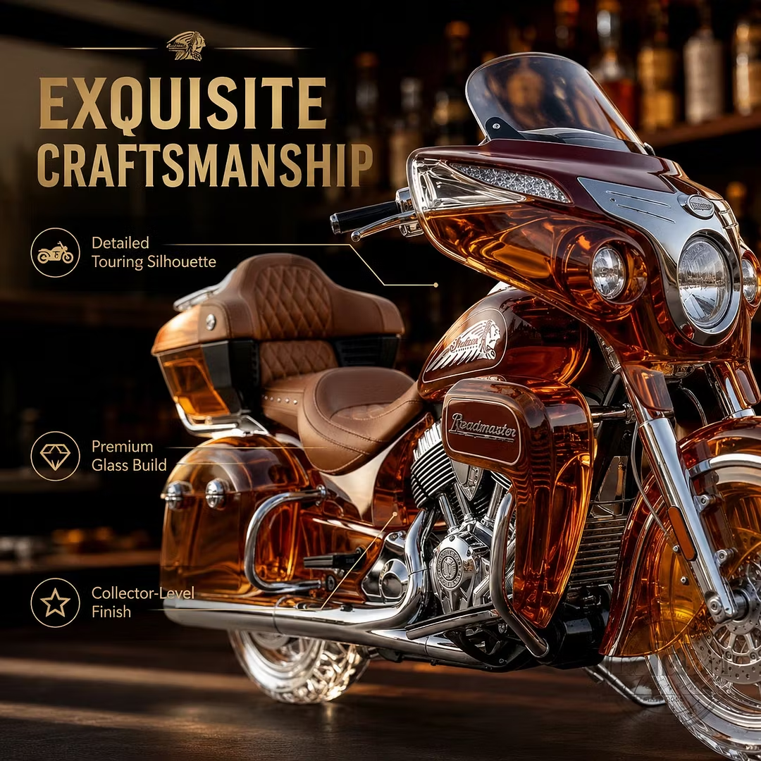 🔥Last Day 50% OFF🥃Indian Motorcycle Roadmaster 125th Anniversary Collectors Edition Whiskey Bottle