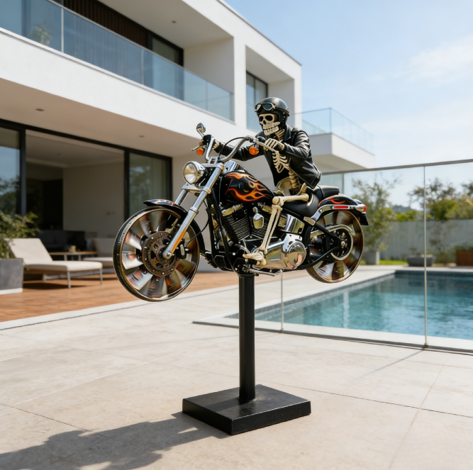 🔥Last Day Sale 50%💀Skeleton Biker Motorcycle Wind Spinner 🦾🏍️