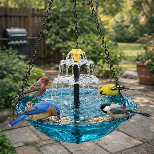 🔥Last Day Sale 50% OFF🦜Solar Cascade Hanging Bird Bath Fountain
