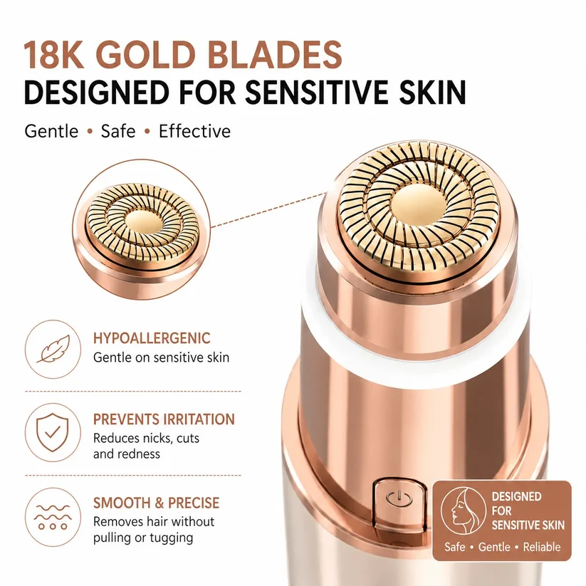 💥 LAST DAY 50% OFF✨ 2-in-1 Women’s Facial & Eyebrow Trimmer – Painless & Rechargeable