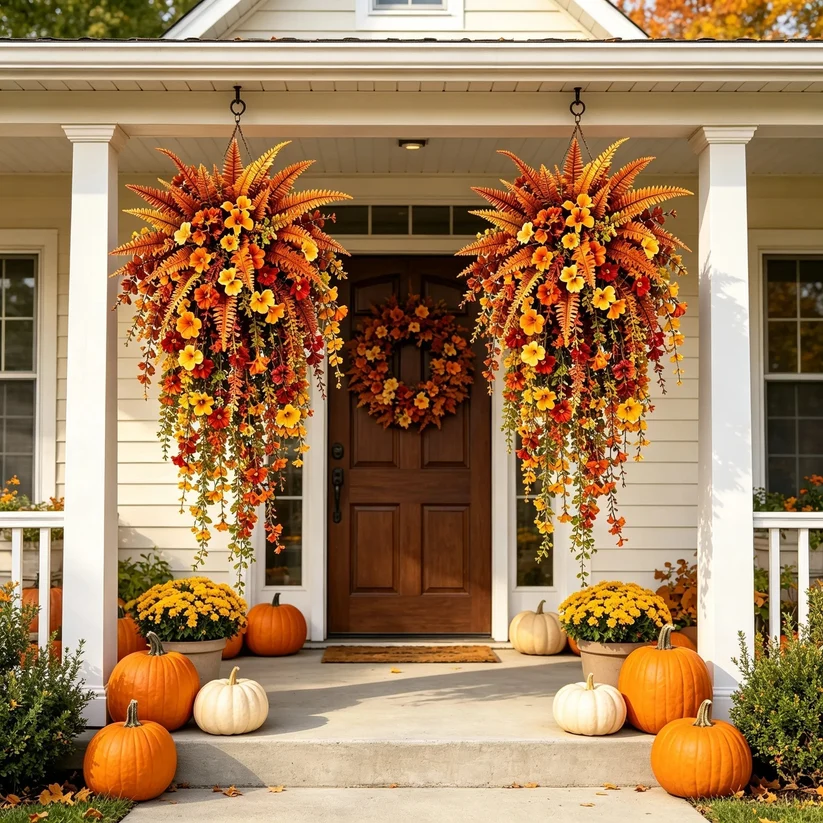 🔥 Fall Early Bird Sale | 50% OFF🍂ARTIFICIAL FALL HARVEST HANGING BASKET - AUTUMN PORCH & DOOR DECORATION