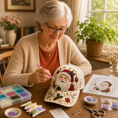 LAST DAY 50% OFF🎅🎁 Premium Christmas Beaded Hat DIY Kit