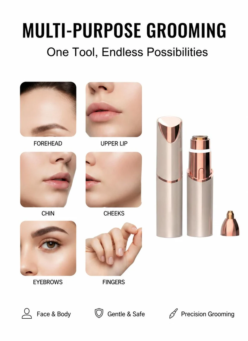 💥 LAST DAY 50% OFF✨ 2-in-1 Women’s Facial & Eyebrow Trimmer – Painless & Rechargeable