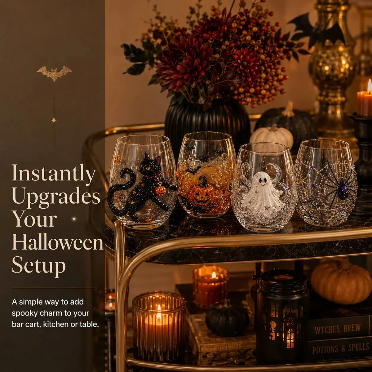 🔥LAST DAY 50% OFF-🎃 3D Halloween Glass Cups | Perfect for Parties & Cozy Fall Home Bars