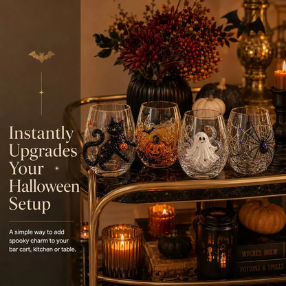🔥LAST DAY 50% OFF-🎃 3D Halloween Glass Cups | Perfect for Parties & Cozy Fall Home Bars