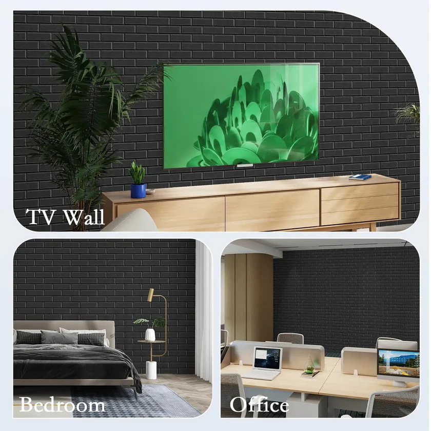 🔥Last Day Sale 50%🔥12 Pack Acoustic Panels Self Adhesive 3D Brick Pattern Sound Proof Wall Panels For Recording Studios Offices And Home