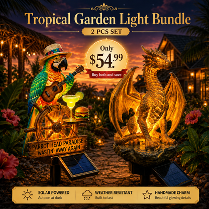 🔥Last Day Sale 50% OFF🌴 Solar-Powered Parrot Garden Light