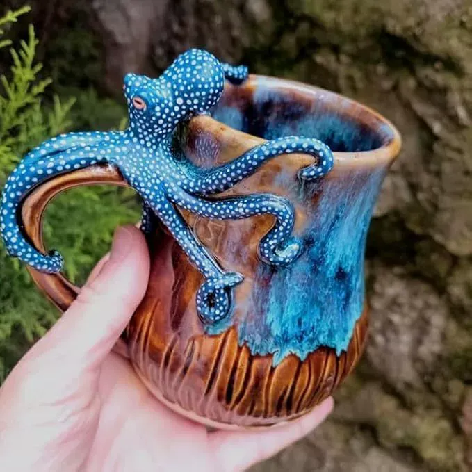 🔥Last Day Sale 50% OFF🔥Tentacle Tales Mug – Limited Handmade Octopus Ceramic Coffee Cup