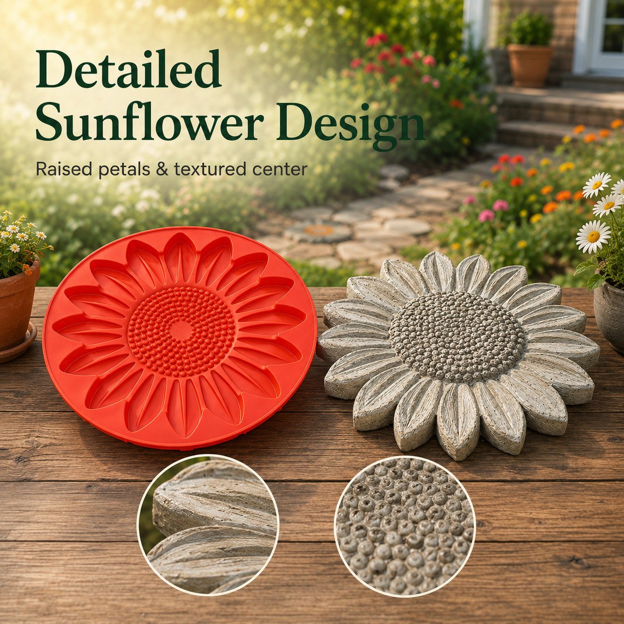 💥 LAST DAY 50% OFF - 🌻Reusable Sunflower Stepping Stone Mold