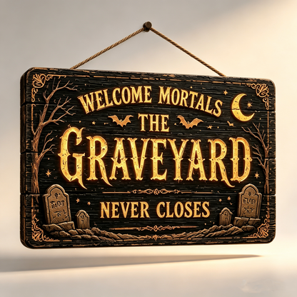 🔥Halloween Early Bird Offer: 50% off 🎃Glowing Handmade Solid Wood Halloween Sign