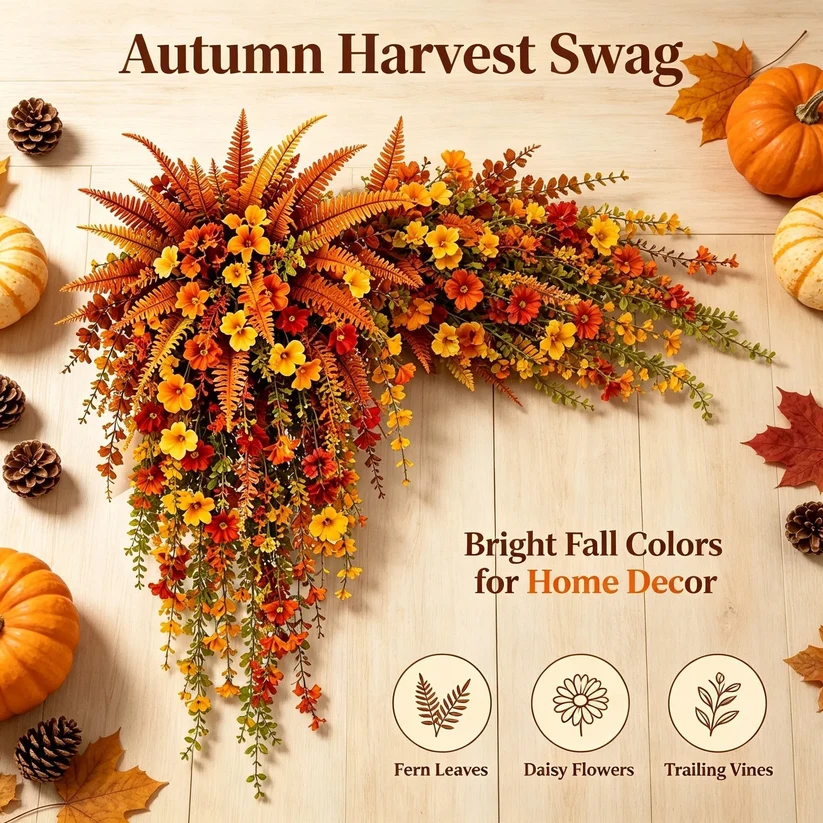 🔥 Fall Early Bird Sale | 50% OFF🍂ARTIFICIAL FALL HARVEST HANGING BASKET - AUTUMN PORCH & DOOR DECORATION