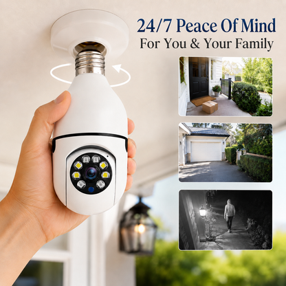 🔥Last Day Sale 50% OFF✅Light Bulb Security Camera — Screws Into Any Standard Light Bulb Socket
