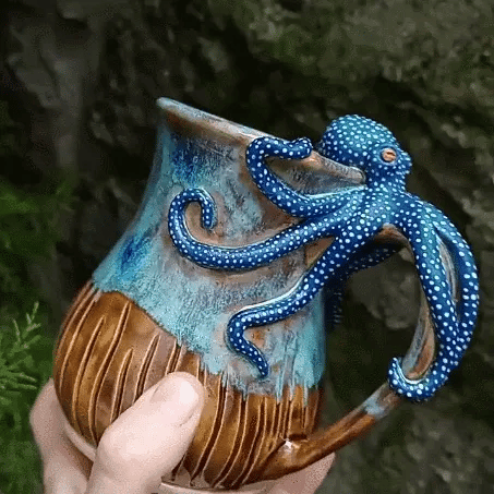 🔥Last Day Sale 50% OFF🔥Tentacle Tales Mug – Limited Handmade Octopus Ceramic Coffee Cup